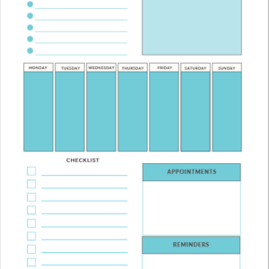 Weekly Planner - Turquoise
